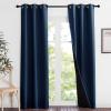 imageNICETOWN Complete 100 Blackout Curtain Set Thermal Insulated ampamp Energy Efficiency Window Draperies for Guest Room Full Shading Panels for Shift Worker and Light Sleepers Navy Blue 37W x 84L 2 Pcs
