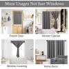 imageNICETOWN Door Curtains for Kitchen Short Blackout Curtains 72 inch Long Self Adhesive Portable Window Cover for Front French Door Adjustable Shade for Glass 1 PC 26quot W x 72quot L GreyGrey