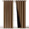 imageNICETOWN Full Shade Curtain Panels 62 x 84 inch Gold Brown Pair of Energy Smart ampamp Noise Blocking Out Blackout Drapes for Dining Room Window Thermal Insulated Guest Room Lined Window Dressing