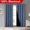 imageNICETOWN Full Shade Curtain Panels 72 inches Long Pair of Energy Smart ampamp Noise Blocking Out Blackout Drapes for Guest Room Window Thermal Insulated Lined Window Dressing Stone Blue 52x72