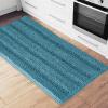 imageNICETOWN Grey Bathroom Rug Extra Thick Indoor Outdoor Durable Doormat for Bathroom AntiSlip Soft Plush Chenille Shaggy Bath Mat Living Room Bedroom Mat Water Absorbent Floor Carpet 47 x 24Teal Blue