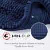 imageNICETOWN Grey Bathroom Rug Extra Thick Indoor Outdoor Durable Doormat for Bathroom AntiSlip Soft Plush Chenille Shaggy Bath Mat Living Room Bedroom Mat Water Absorbent Floor Carpet 47 x 24Navy