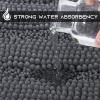 imageNICETOWN Grey Bathroom Rug Extra Thick Indoor Outdoor Durable Doormat for Bathroom AntiSlip Soft Plush Chenille Shaggy Bath Mat Living Room Bedroom Mat Water Absorbent Floor Carpet 47 x 24Grey