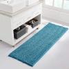 imageNICETOWN Grey Bathroom Rug Extra Thick Indoor Outdoor Durable Doormat for Bathroom AntiSlip Soft Plush Chenille Shaggy Bath Mat Living Room Bedroom Mat Water Absorbent Floor Carpet 47 x 24Teal Blue