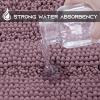 imageNICETOWN Grey Bathroom Rug Extra Thick Indoor Outdoor Durable Doormat for Bathroom AntiSlip Soft Plush Chenille Shaggy Bath Mat Living Room Bedroom Mat Water Absorbent Floor Carpet 47 x 24Mauve