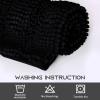 imageNICETOWN Grey Bathroom Rug Extra Thick Indoor Outdoor Durable Doormat for Bathroom AntiSlip Soft Plush Chenille Shaggy Bath Mat Living Room Bedroom Mat Water Absorbent Floor Carpet 47 x 24Black