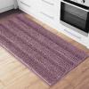 imageNICETOWN Grey Bathroom Rug Extra Thick Indoor Outdoor Durable Doormat for Bathroom AntiSlip Soft Plush Chenille Shaggy Bath Mat Living Room Bedroom Mat Water Absorbent Floor Carpet 47 x 24Mauve