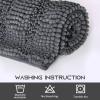 imageNICETOWN Grey Bathroom Rug Extra Thick Indoor Outdoor Durable Doormat for Bathroom AntiSlip Soft Plush Chenille Shaggy Bath Mat Living Room Bedroom Mat Water Absorbent Floor Carpet 47 x 24Grey