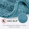imageNICETOWN Grey Bathroom Rug Extra Thick Indoor Outdoor Durable Doormat for Bathroom AntiSlip Soft Plush Chenille Shaggy Bath Mat Living Room Bedroom Mat Water Absorbent Floor Carpet 47 x 24Teal Blue