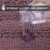 imageNICETOWN Grey Bathroom Rug Extra Thick Indoor Outdoor Durable Doormat for Bathroom AntiSlip Soft Plush Chenille Shaggy Bath Mat Living Room Bedroom Mat Water Absorbent Floor Carpet 47 x 24Greyish Purple