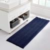 imageNICETOWN Grey Bathroom Rug Extra Thick Indoor Outdoor Durable Doormat for Bathroom AntiSlip Soft Plush Chenille Shaggy Bath Mat Living Room Bedroom Mat Water Absorbent Floor Carpet 47 x 24Navy