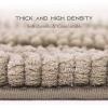 imageNICETOWN Grey Bathroom Rug Extra Thick Indoor Outdoor Durable Doormat for Bathroom AntiSlip Soft Plush Chenille Shaggy Bath Mat Living Room Bedroom Mat Water Absorbent Floor Carpet 47 x 24Taupe