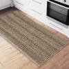 imageNICETOWN Grey Bathroom Rug Extra Thick Indoor Outdoor Durable Doormat for Bathroom AntiSlip Soft Plush Chenille Shaggy Bath Mat Living Room Bedroom Mat Water Absorbent Floor Carpet 47 x 24Taupe Brown