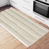 imageNICETOWN Grey Bathroom Rug Extra Thick Indoor Outdoor Durable Doormat for Bathroom AntiSlip Soft Plush Chenille Shaggy Bath Mat Living Room Bedroom Mat Water Absorbent Floor Carpet 47 x 24Cream