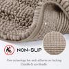 imageNICETOWN Grey Bathroom Rug Extra Thick Indoor Outdoor Durable Doormat for Bathroom AntiSlip Soft Plush Chenille Shaggy Bath Mat Living Room Bedroom Mat Water Absorbent Floor Carpet 47 x 24Taupe