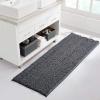 imageNICETOWN Grey Bathroom Rug Extra Thick Indoor Outdoor Durable Doormat for Front Door AntiSlip Soft Plush Chenille Shaggy Bath Living Room Bedroom Mat Water Absorbent Floor Carpet 1 PC 47 x 17