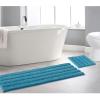 imageNICETOWN Grey Bathroom Rug Sets Extra Thick Bath Rugs for Bathroom AntiSlip Soft Plush Chenille Shaggy Bath Mats Living Room Bedroom Mats Water Absorbent Floor Carpets 20 x 32 Plus 17 x 24Teal Blue