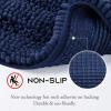 imageNICETOWN Grey Bathroom Rug Sets Extra Thick Bath Rugs for Bathroom AntiSlip Soft Plush Chenille Shaggy Bath Mats Living Room Bedroom Mats Water Absorbent Floor Carpets 20 x 32 Plus 17 x 24Navy