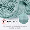 imageNICETOWN Grey Bathroom Rug Sets Extra Thick Bath Rugs for Bathroom AntiSlip Soft Plush Chenille Shaggy Bath Mats Living Room Bedroom Mats Water Absorbent Floor Carpets 20 x 32 Plus 17 x 24Green