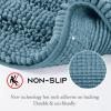 imageNICETOWN Grey Bathroom Rug Sets Extra Thick Bath Rugs for Bathroom AntiSlip Soft Plush Chenille Shaggy Bath Mats Living Room Bedroom Mats Water Absorbent Floor Carpets 20 x 32 Plus 17 x 24Teal Blue