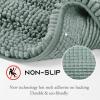 imageNICETOWN Grey Bathroom Rug Sets Extra Thick Bath Rugs for Bathroom AntiSlip Soft Plush Chenille Shaggy Bath Mats Living Room Bedroom Mats Water Absorbent Floor Carpets 20 x 32 Plus 17 x 24Sage Green