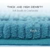 imageNICETOWN Grey Bathroom Rug Sets Extra Thick Bath Rugs for Bathroom AntiSlip Soft Plush Chenille Shaggy Bath Mats Living Room Bedroom Mats Water Absorbent Floor Carpets 20 x 32 Plus 17 x 24Teal Blue