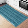 imageNICETOWN Grey Bathroom Rug Sets Extra Thick Bath Rugs for Bathroom AntiSlip Soft Plush Chenille Shaggy Bath Mats Living Room Bedroom Mats Water Absorbent Floor Carpets 20 x 32 Plus 17 x 24Teal Blue
