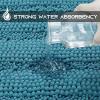 imageNICETOWN Grey Bathroom Rug Sets Extra Thick Bath Rugs for Bathroom AntiSlip Soft Plush Chenille Shaggy Bath Mats Living Room Bedroom Mats Water Absorbent Floor Carpets 20 x 32 Plus 17 x 24Teal Blue