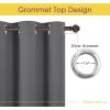 imageNICETOWN Grey Kitchen Blackout Short Curtain Panels for Bedroom 45 Inch Long Thermal Insulated Grommet Top Blackout Draperies and Drapes 2 Panels W42 x L45 Inch Grey