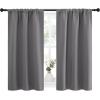 imageNICETOWN Grey Window Curtains for Bedroom  Home Decoration Thermal Insulated Rod Pocket Blackout Blinds ampamp Drapes for Small Windows Gray 2 Panels W34 x L45 Inch