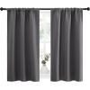 imageNICETOWN Grey Window Curtains for Bedroom  Home Decoration Thermal Insulated Rod Pocket Blackout Blinds ampamp Drapes for Small Windows Gray 2 Panels W34 x L45 Inch