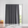 imageNICETOWN Lower Noise Room Divider Curtain Screen Partitions with Adhesive Curtain Track 7ft Tall x 83ft Wide Black Blackout Sound Reducing Panel for DoorwayGlass WindowSliding DoorPatioGrey