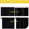 imageNICETOWN Lower Noise Room Divider Curtain Screen Partitions with Adhesive Curtain Track 7ft Tall x 83ft Wide Black Blackout Sound Reducing Panel for DoorwayGlass WindowSliding DoorPatioBlack