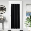 imageNICETOWN Lower Noise Room Divider Curtain Screen Partitions with Adhesive Curtain Track 7ft Tall x 83ft Wide Black Blackout Sound Reducing Panel for DoorwayGlass WindowSliding DoorPatioBlack