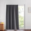 imageNICETOWN Lower Noise Room Divider Curtain Screen Partitions with Adhesive Curtain Track 7ft Tall x 83ft Wide Black Blackout Sound Reducing Panel for DoorwayGlass WindowSliding DoorPatioGrey