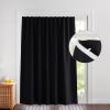 imageNICETOWN Lower Noise Room Divider Curtain Screen Partitions with Adhesive Curtain Track 7ft Tall x 83ft Wide Black Blackout Sound Reducing Panel for DoorwayGlass WindowSliding DoorPatioBlack