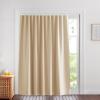 imageNICETOWN Lower Noise Room Divider Curtain Screen Partitions with Adhesive Curtain Track 7ft Tall x 83ft Wide Black Blackout Sound Reducing Panel for DoorwayGlass WindowSliding DoorPatioBiscotti Beige