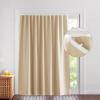 imageNICETOWN Lower Noise Room Divider Curtain Screen Partitions with Adhesive Curtain Track 7ft Tall x 83ft Wide Black Blackout Sound Reducing Panel for DoorwayGlass WindowSliding DoorPatioBiscotti Beige
