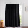 imageNICETOWN Lower Noise Room Divider Curtain Screen Partitions with Adhesive Curtain Track 7ft Tall x 83ft Wide Black Blackout Sound Reducing Panel for DoorwayGlass WindowSliding DoorPatioBlack