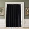 imageNICETOWN Lower Noise Room Divider Curtain Screen Partitions with Adhesive Curtain Track 7ft Tall x 83ft Wide Black Blackout Sound Reducing Panel for DoorwayGlass WindowSliding DoorPatioBlack