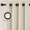 imageNICETOWN Natural Thick Linen 100 Blackout Farmhouse Curtain 2 Layers Panels 84 inch for Bedroom 52x84 Sound Blocking Privacy Window Treatments Bronze Grommet Wall Decor for Living Room 2 PiecesNatural
