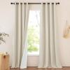 imageNICETOWN Natural Thick Linen 100 Blackout Farmhouse Curtain 2 Layers Panels 84 inch for Bedroom 52x84 Sound Blocking Privacy Window Treatments Bronze Grommet Wall Decor for Living Room 2 PiecesNatural