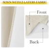 imageNICETOWN Natural Thick Linen 100 Blackout Farmhouse Curtain 2 Layers Panels 84 inch for Bedroom 52x84 Sound Blocking Privacy Window Treatments Bronze Grommet Wall Decor for Living Room 2 PiecesNatural