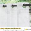 imageNICETOWN Outdoor Sheer Curtains 84 inches Long 2 Panels Waterproof Sheer Texture Curtain Panels for Gazebo Porch Pergola Voile Drapes with Rustproof Grommets for Living Room W54 x L84 inch WhiteIvory
