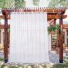 imageNICETOWN Outdoor Sheer Curtains 84 inches Long 2 Panels Waterproof Sheer Texture Curtain Panels for Gazebo Porch Pergola Voile Drapes with Rustproof Grommets for Living Room W54 x L84 inch WhiteWhite