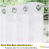 imageNICETOWN Outdoor Sheer Curtains 84 inches Long 2 Panels Waterproof Sheer Texture Curtain Panels for Gazebo Porch Pergola Voile Drapes with Rustproof Grommets for Living Room W54 x L84 inch WhiteWhite