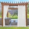imageNICETOWN Outdoor Sheer Curtains 84 inches Long 2 Panels Waterproof Sheer Texture Curtain Panels for Gazebo Porch Pergola Voile Drapes with Rustproof Grommets for Living Room W54 x L84 inch WhiteIvory
