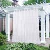 imageNICETOWN Outdoor Sheer Curtains 84 inches Long 2 Panels Waterproof Sheer Texture Curtain Panels for Gazebo Porch Pergola Voile Drapes with Rustproof Grommets for Living Room W54 x L84 inch WhiteWhite