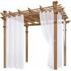 imageNICETOWN Outdoor Sheer Curtains 84 inches Long 2 Panels Waterproof Sheer Texture Curtain Panels for Gazebo Porch Pergola Voile Drapes with Rustproof Grommets for Living Room W54 x L84 inch WhiteWhite