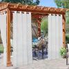 imageNICETOWN Outdoor Sheer Curtains 84 inches Long 2 Panels Waterproof Sheer Texture Curtain Panels for Gazebo Porch Pergola Voile Drapes with Rustproof Grommets for Living Room W54 x L84 inch WhiteIvory